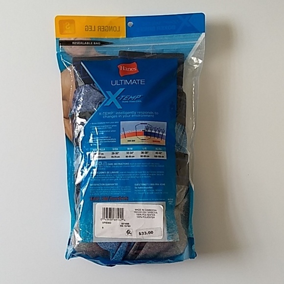 Hanes Ultimate 3 Boxer Briefs Gray Blue Small - Picture 2 of 2